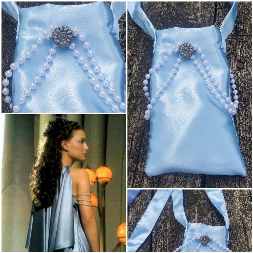 Blue Satin Padme Inspired Crossbody Phone Case